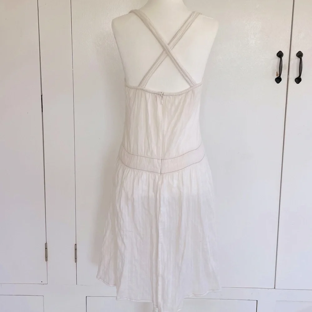 Vintage Off White Cotton with Appliqué Sundress, Size S - Picture 4 of 6
